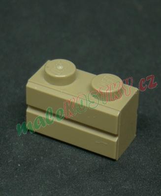 Lego kostička speciální - cihla - medium nougat