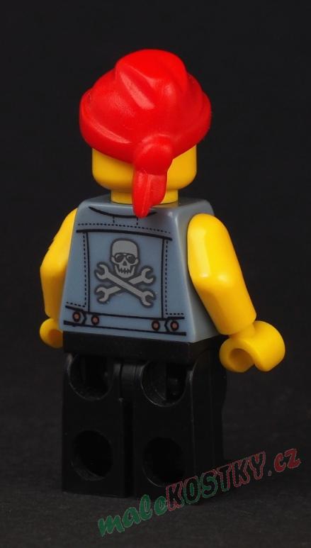 Lego figurka - mechanik s klíčem + podstavec