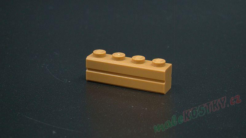Lego kostička speciální - cihla 1x4 - medium nougat - NOVÁ