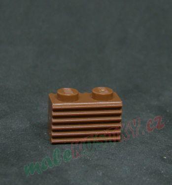 Lego kostička speciální 1x2 - hnědá - reddish brown