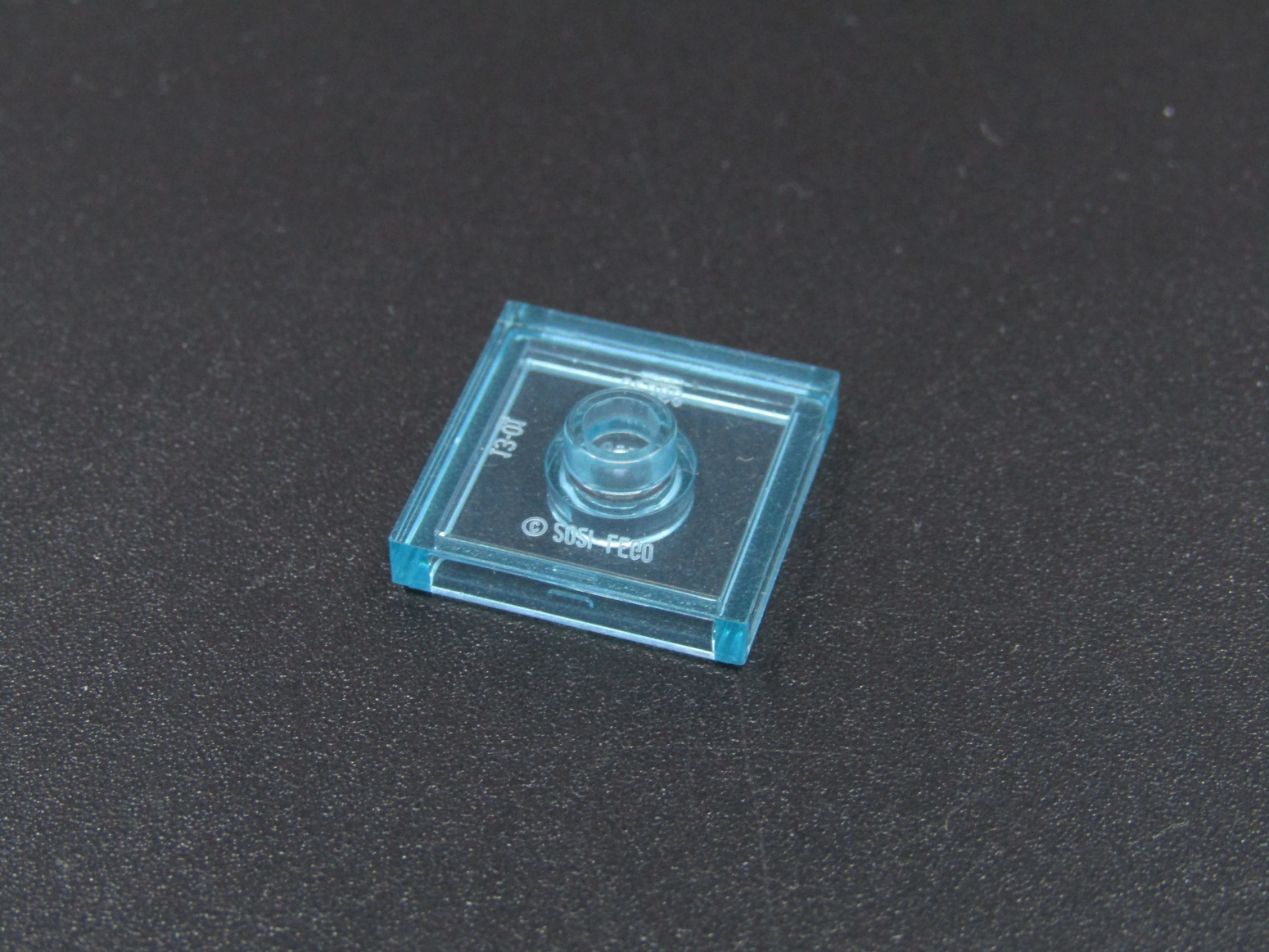Lego destička hladká s nopem 2x2 - průhledná světle modrá