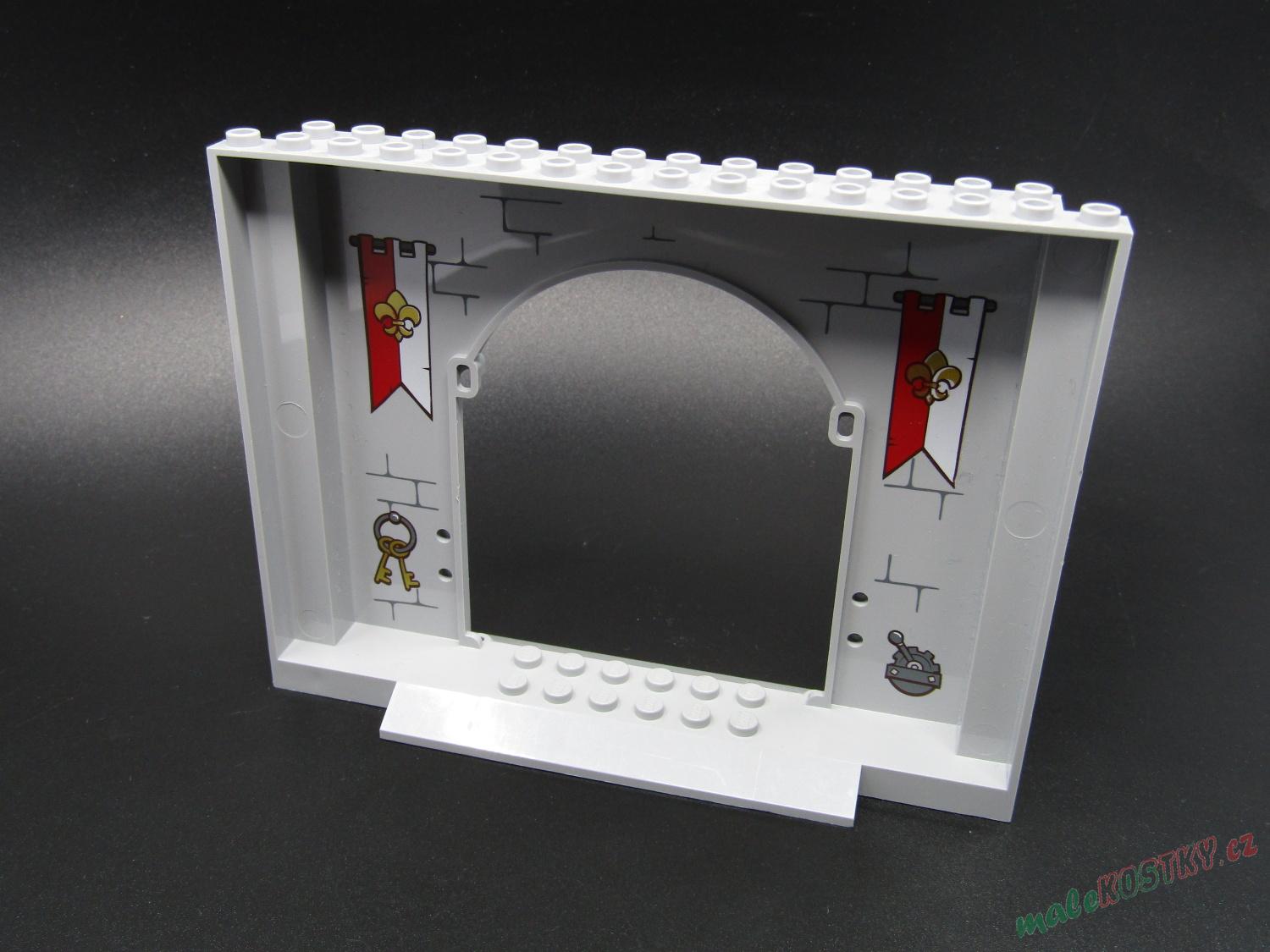 Lego panel s potiskem 4x16x10 - světle šedý 