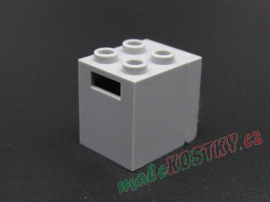 Lego box s dvířky - "trezor" - světle šedý - light bluish  gray