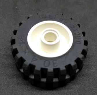 Lego kolo 18x14 s pneu 30.4x14 bílé