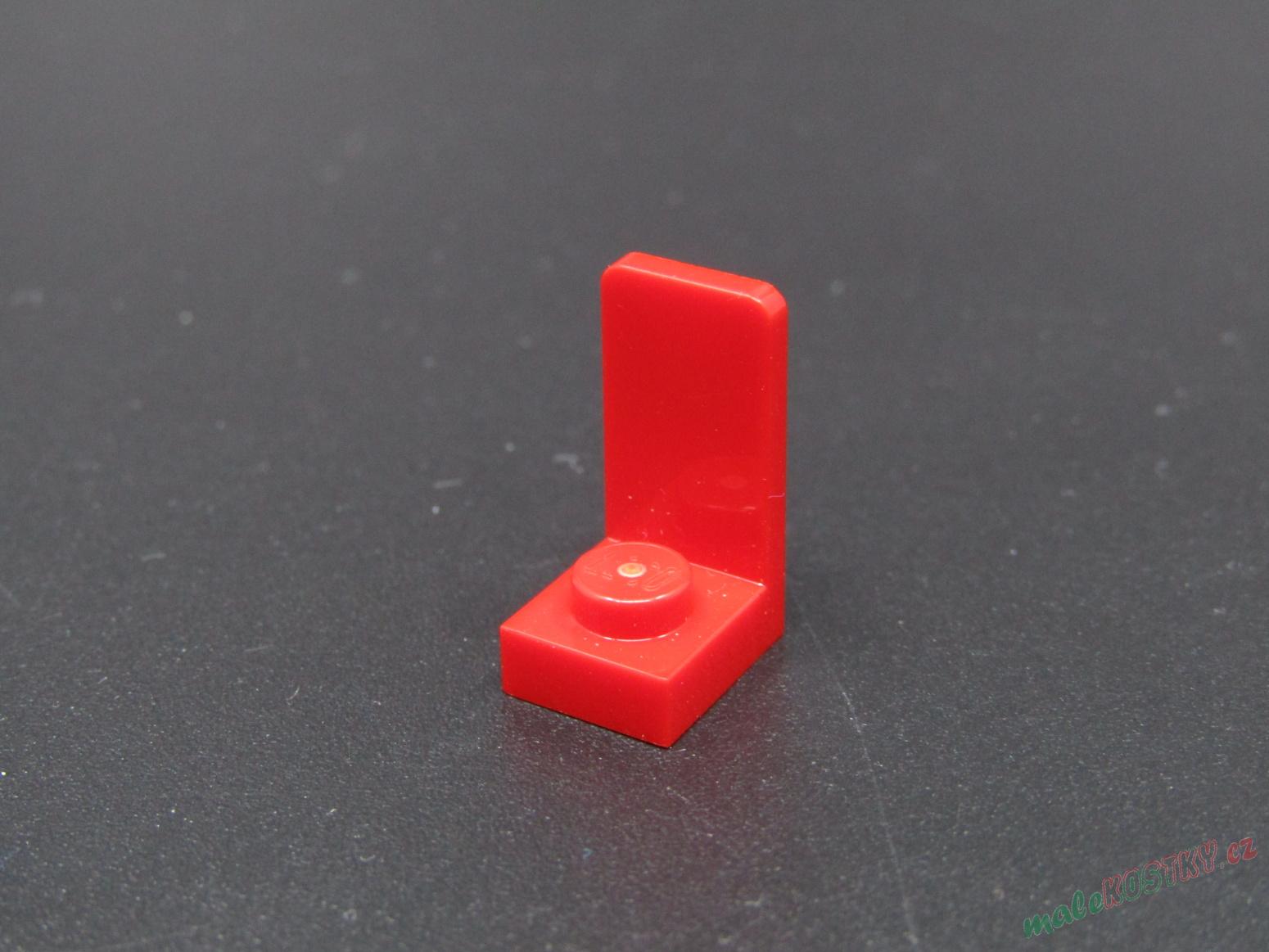 Lego destička - konzola - 1 x 1 - 1 x 2 Inverted - červená