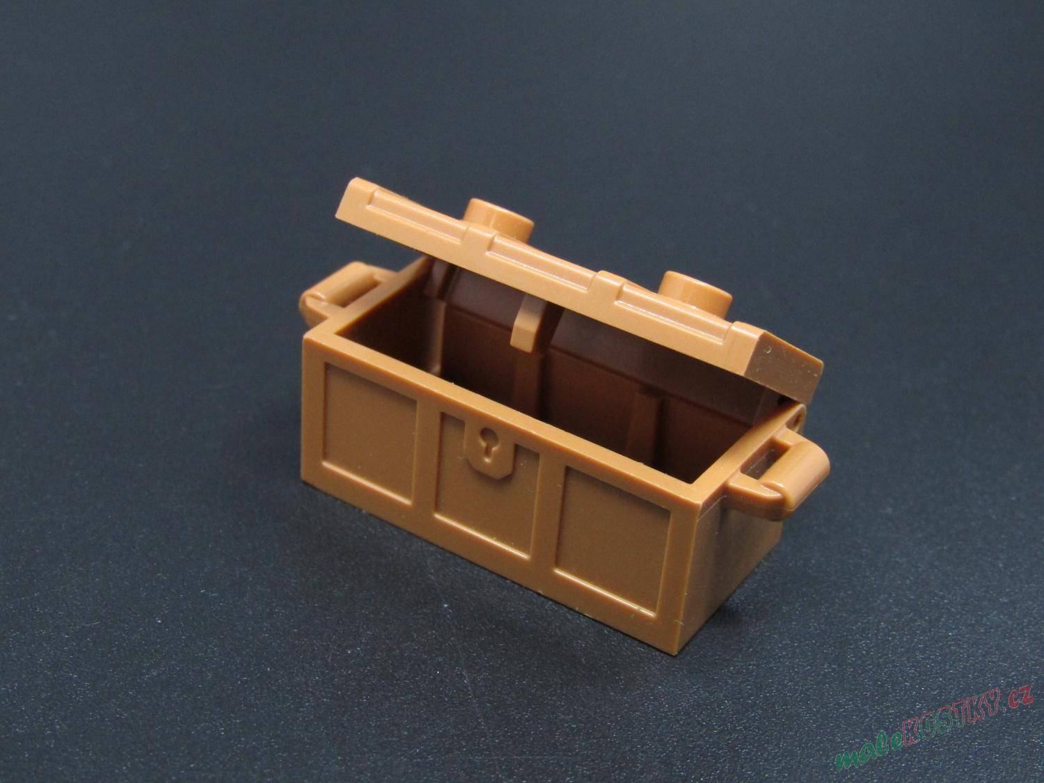 Lego truhla s rovným víkem 2x4 - medium nougat