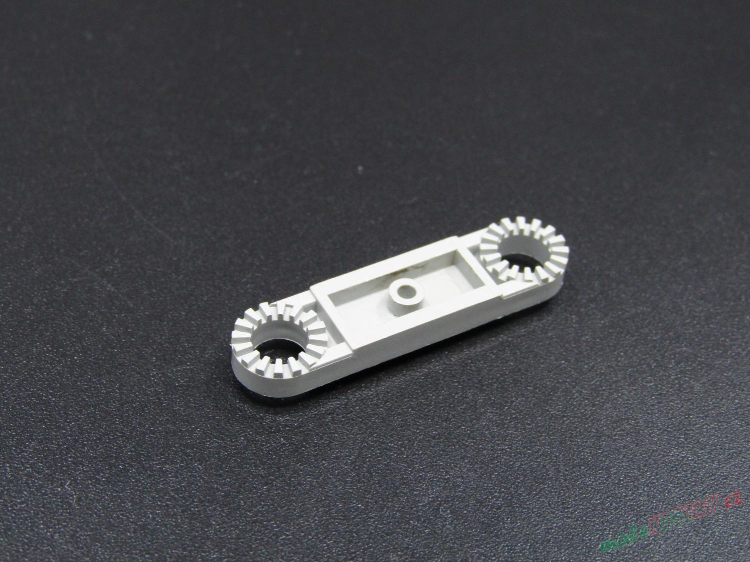 Lego Technic destička 1x4 se zuby na krajích - světle šedá - ligt gray