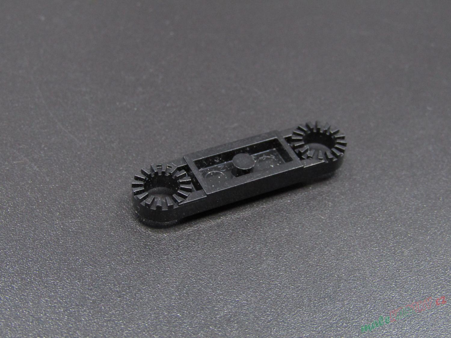 Lego Technic destička 1x4 se zuby na krajích - černá