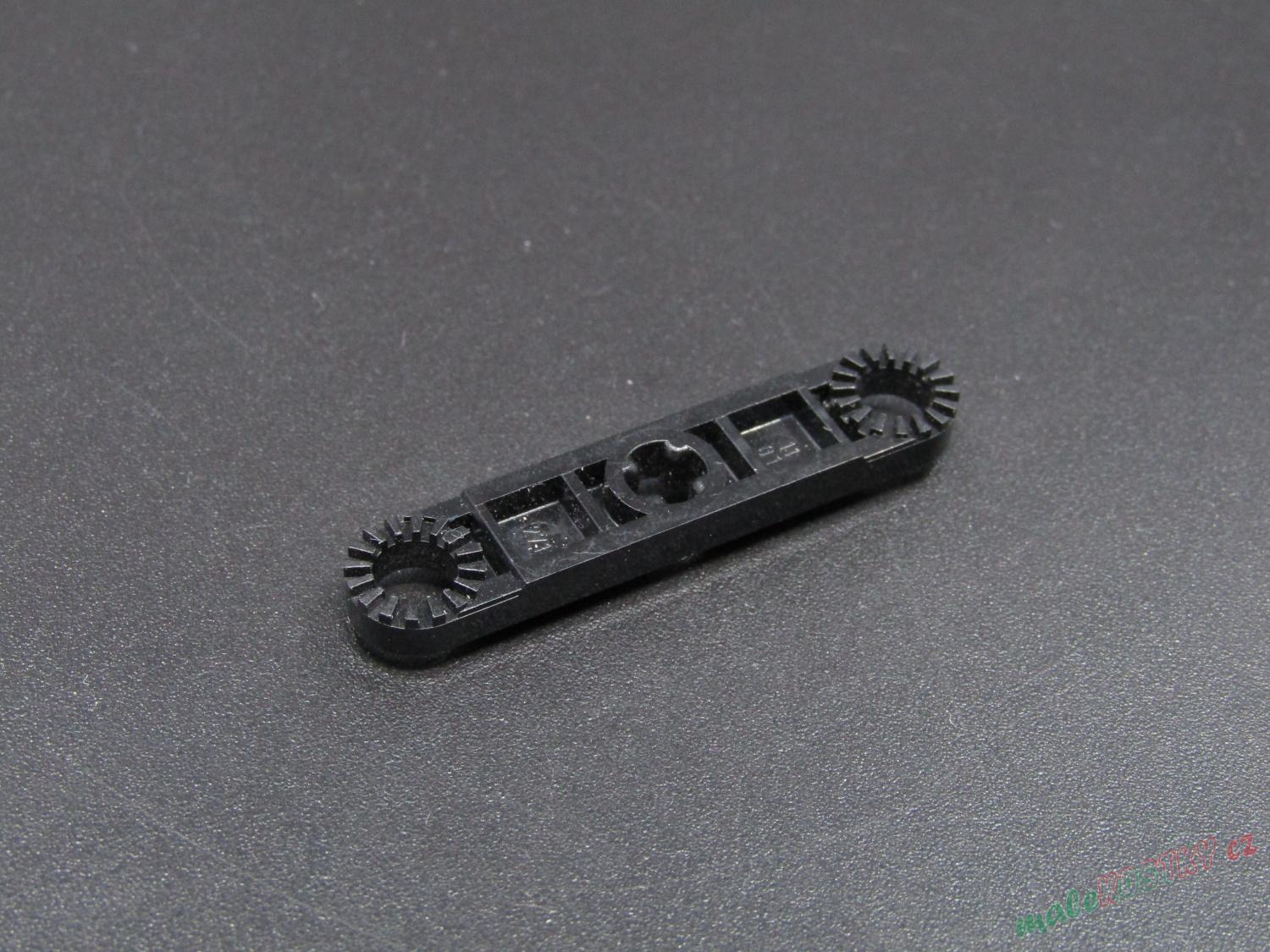Lego Technic destička 1x5 se zuby na krajích - černá
