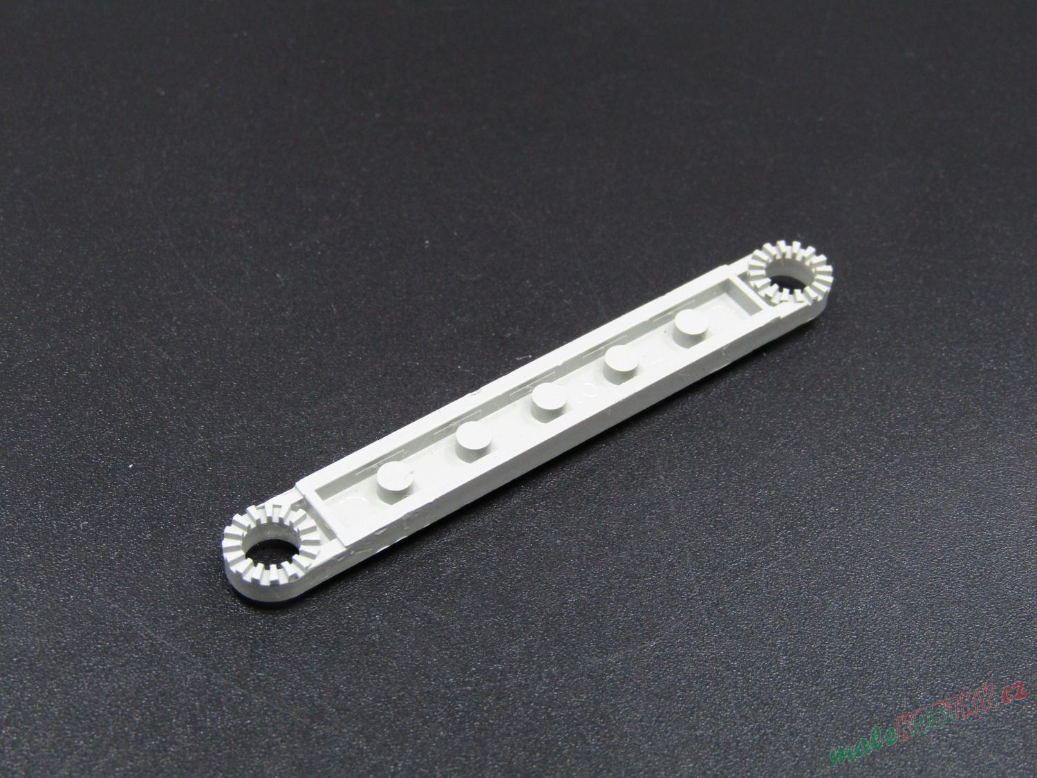 Lego Technic destička 1x8 se zuby na krajích - světle šedá - light gray