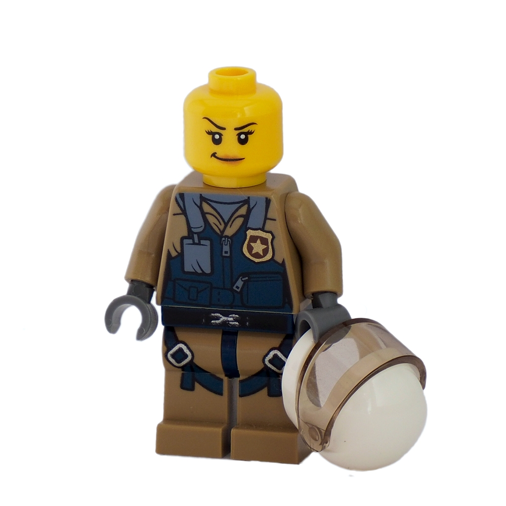 Lego figurka pilotka helikoptéry s vysílačkou