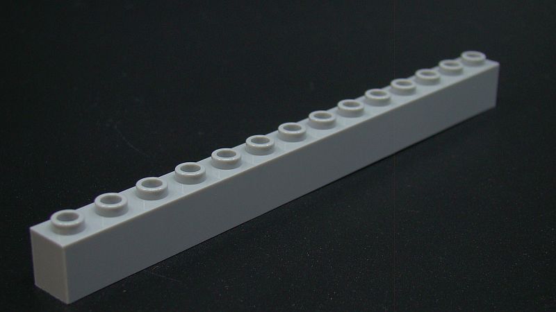Lego kostička speciální s drážkou 1x14 světle šedá - light bluish gray