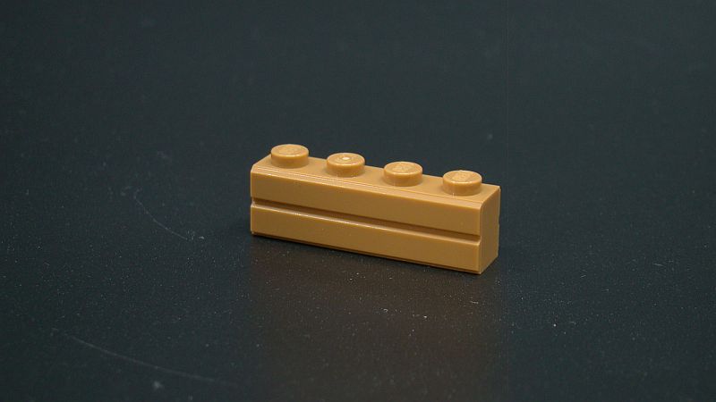 Lego kostička speciální - cihla 1x4 - medium nougat