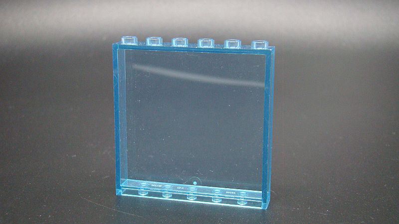 Lego panel 1x6x5 - průhledný světle modrý