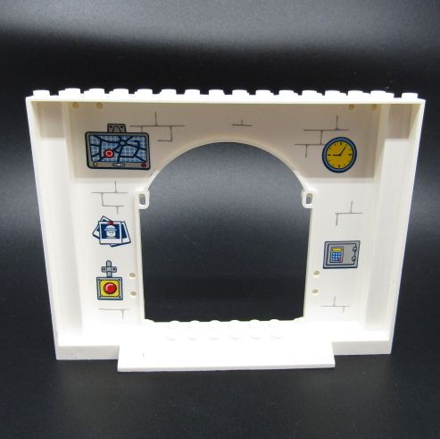 Lego panel 4x16x10 - bílý - Policie