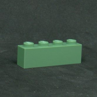 Lego kostička 1x4 - pískově zelená - sand green