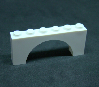 Lego most oblouk 1x6 - bílý 