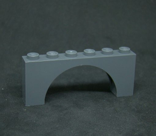 Lego most oblouk  1x6 - tmavě šedý - dark bluish gray 