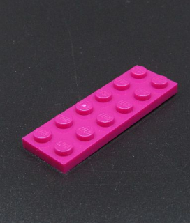 Lego destička 2x6 tmavě růžová
