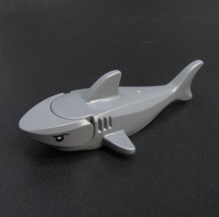 Lego žralok s potiskem očí - tmavě šedý - dark bluish gray 