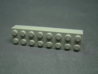 Lego kostička 2x8 tmavě šedá - dark bluish gray