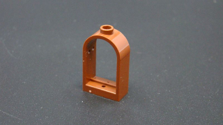Lego okno 1x2x2 zaoblené - tmavě oranžové