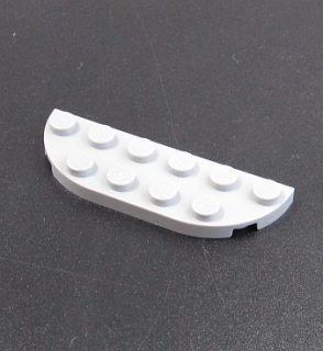 Lego destička zaoblená 2x6 - bílá