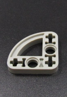 Lego Technic rameno tenké - elipsa "L" 3x3 - světle šedé - light bluish gray