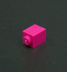 Lego kostička 1x1- tmavě růžová