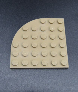 Lego destička zaoblená 6x6 - béžová
