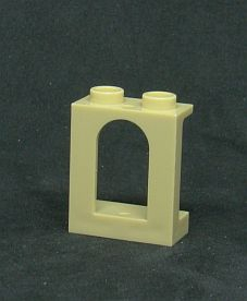 Lego okno hradu 1x2x2 - béžové