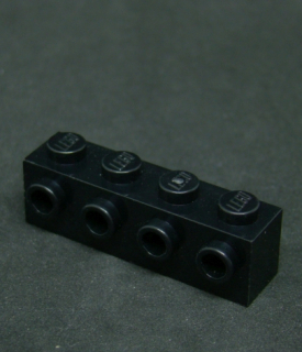 Lego kostička speciální 1x4 s nopy - černá