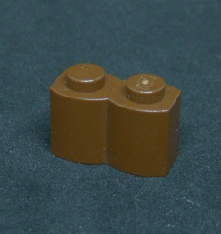 Lego kostička 1x2 - hnědá - reddish brown
