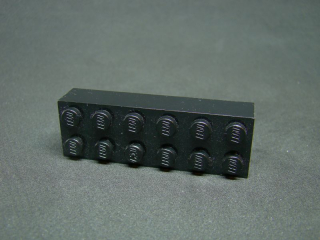 Lego kostička 2x6 černá
