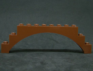 Lego oblouk - klenba 1 x 12 x 3 - hnědý - reddishbrown