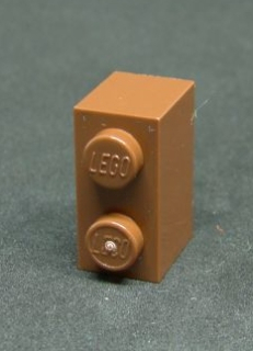 Lego kostička 1x2 hnědá - reddish brown 
