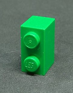 Lego kostička 1x2 zelená 