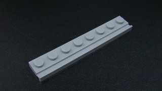 Lego destička speciální s drážkou 1x8 - světle šedá - light gray