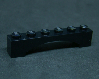 Lego most oblouk nízký 1x6 - černý