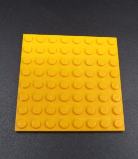 Lego destička 8x8 zelená - světle jasně oranžová