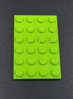 Lego destička 4x6 zelená - lime