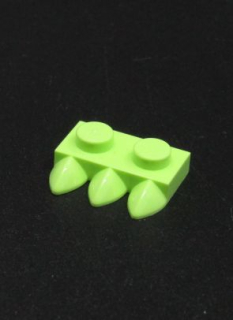 Lego destička speciální se 3 zuby - žlutozelená