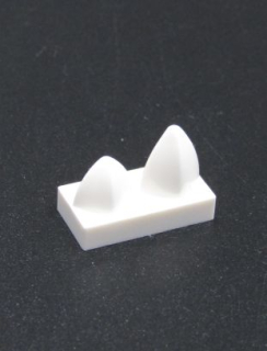 Lego destička speciální se 2 zuby - bílá
