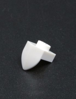 Lego destička speciální se zahnutým zubem 1x1 - bílá