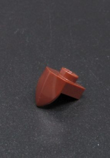 Lego destička speciální se zahnutým zubem 1x1 - hnědá