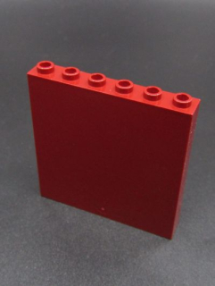 Lego panel 1x6x5 - tmavě červený
