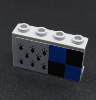 Lego panel 1x4x2 - světle šedý - light bluish gray s nálepkou - čtverce