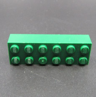 Lego kostička 2x6 tmavě zelená