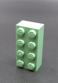 Lego kostička 2x4 sand green