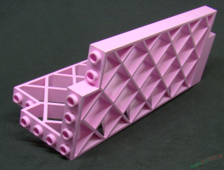 Lego Belville stěna rohová 6 x 6 x 12 světle růžová